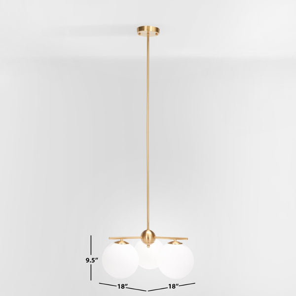 Safavieh CANTRYS, 3-Light Brass Chandelier - 18-Inch Transitional Elegance for Dining & Living Spaces CHA7010A