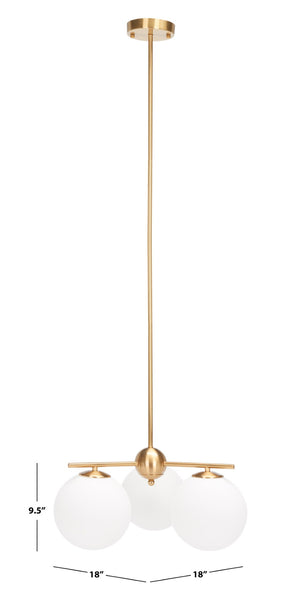 Safavieh CANTRYS, 3-Light Brass Chandelier - 18-Inch Transitional Elegance for Dining & Living Spaces CHA7010A