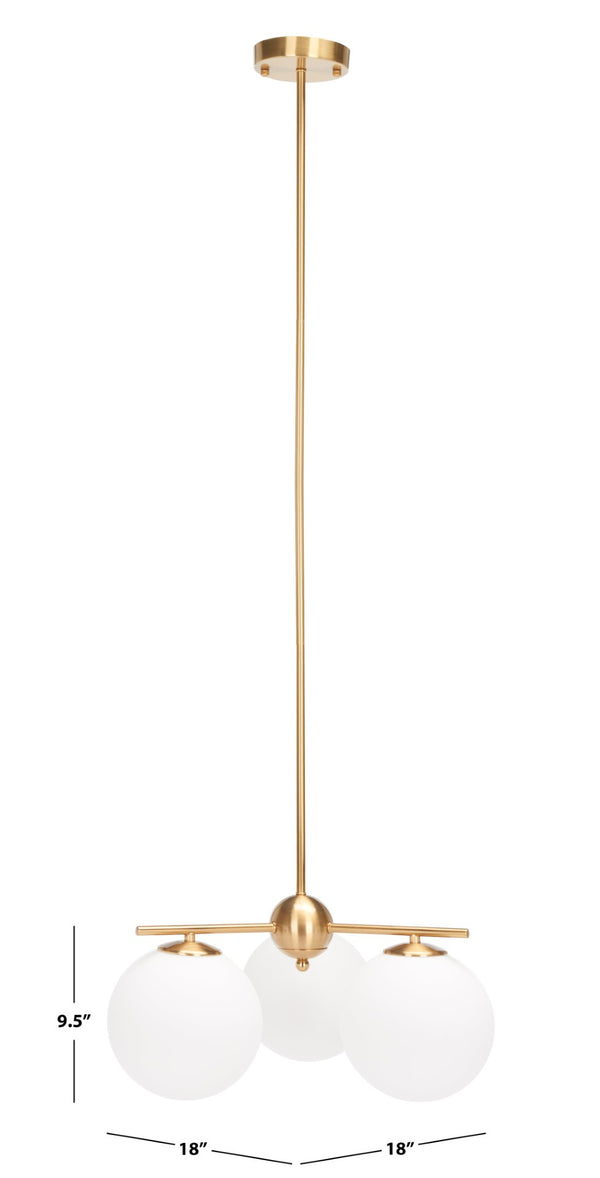 Safavieh CANTRYS, 3-Light Brass Chandelier - 18-Inch Transitional Elegance for Dining & Living Spaces CHA7010A