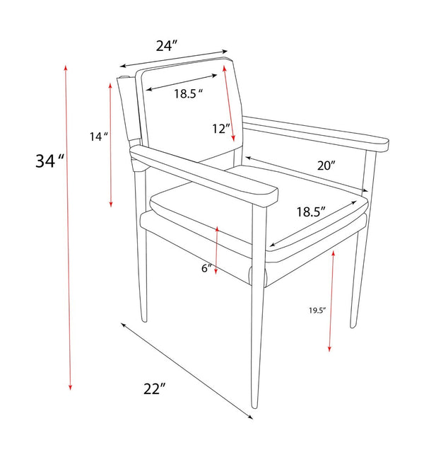 Pasargad Capri Top Grain Leather Dining Chair - Elegant Quilted Design With Armrests For Luxury Brown Top Grain Leather Chair-0115g-1
