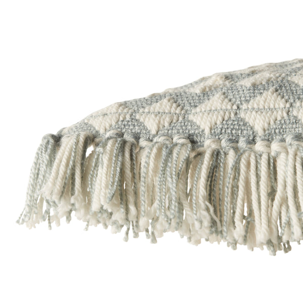 Jaipur Living Jaipur Living Perdita Woven Geometric Chevron Pillow Cover for Indoor Outdoor Decor Light Blue 18" x 18" PLC102422
