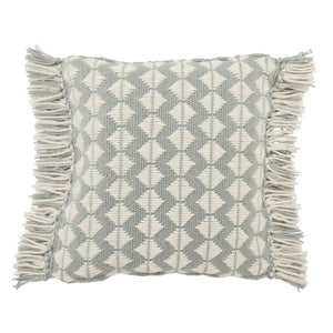 Jaipur Living Jaipur Living Perdita Bohemian Chevron Woven Tasseled Throw Pillow for Indoor Outdoor Use Light Blue 18" x 18" PLW103700