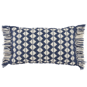 Jaipur Living Jaipur Living Perdita Woven Geometric Chevron Pillow Cover for Indoor Outdoor Decor Dark Blue 13" x 21" PLC102424