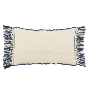 Jaipur Living Jaipur Living Perdita Woven Geometric Chevron Pillow Cover for Indoor Outdoor Decor Dark Blue 13" x 21" PLC102424