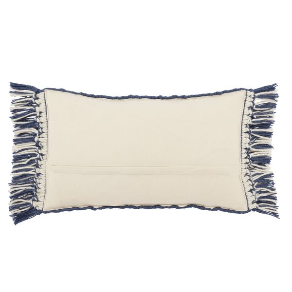 Jaipur Living Jaipur Living Perdita Woven Geometric Chevron Pillow Cover for Indoor Outdoor Decor Dark Blue 13" x 21" PLC102424
