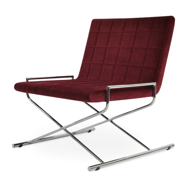 Soho Concept Chelsea X Sled Base Chairs - Elegant Boucle, Velvet & Nubuck Fabrics With 10-year Guarantee, 350 Lb Capacity Chrome  Soho-concept-dining-chair-12980