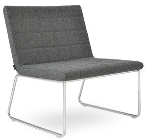 Soho Concept Chelsea Chair - Modern Chrome Sled Base, Durable Camira Blazer Wool & Boucle Fabric, 10-year Warranty Chrome,Dark Grey  Soho-concept-dining-chair-12986