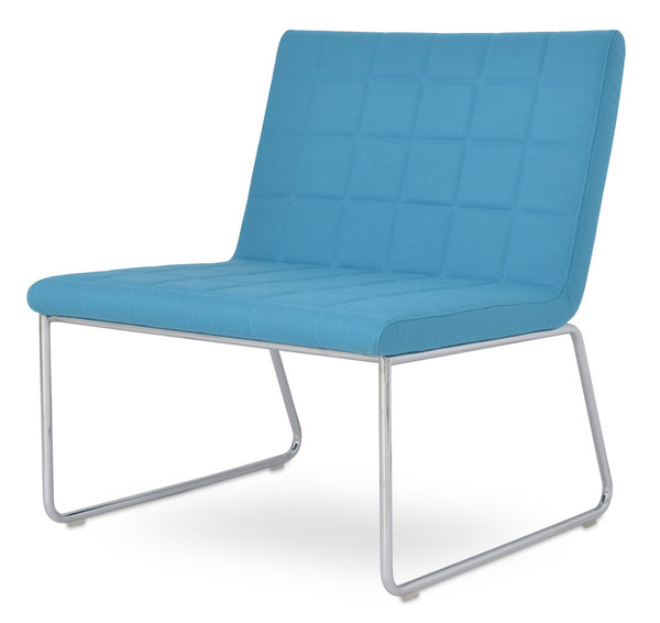 Soho Concept Chelsea Chair - Modern Chrome Sled Base, Durable Camira Blazer Wool & Boucle Fabric, 10-year Warranty Chrome,Turquoise  Soho-concept-dining-chair-12988