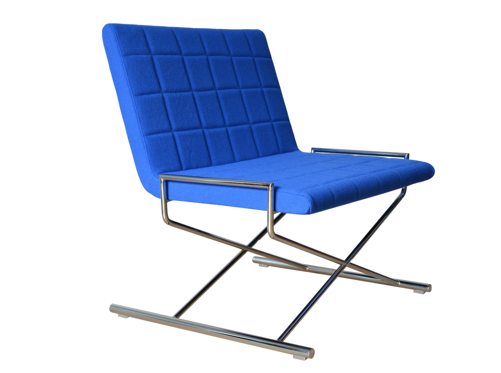 Soho Concept Chelsea X Sleek Chrome Sled Base Chair In Camira Blazer Wool Or Boucle Fabric - 10-year Guarantee! Blue  Soho-concept-dining-chair-12976