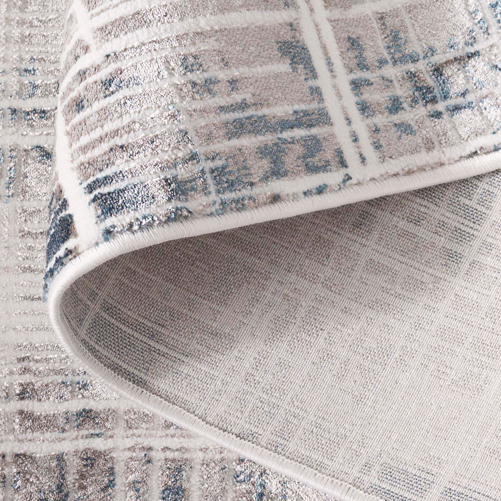 Safavieh Chiffon Medium Rectangle Area Rug In Blue & Ivory - Modern Design Meets Traditional Craftsmanship Blue ,Ivory Polyester Chf752m-5