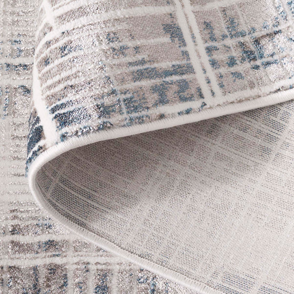 Safavieh Chiffon Medium Rectangle Area Rug In Blue & Ivory - Modern Design Meets Traditional Craftsmanship Blue ,Ivory Polyester Chf752m-5