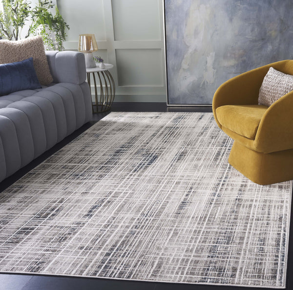 Safavieh Chiffon Medium Rectangle Area Rug In Blue & Ivory - Modern Design Meets Traditional Craftsmanship Blue ,Ivory Polyester Chf752m-5