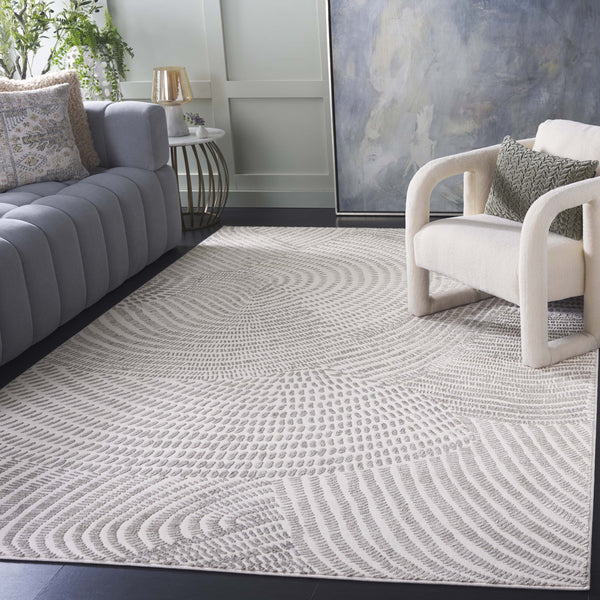 Safavieh Chiffon 754a Ivory/Grey 5x7.5 Ft Medium Rectangle Rug - Elegant, Durable, Modern Turkish Design Ivory ,Grey Polyester Chf754a-5