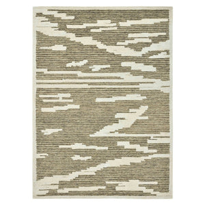 Amer Rugs Chicago Modern Geometric Hand-hooked Area Rug - Elegant Natural Wool Design For Timeless Decor Beige Wool Chi10508