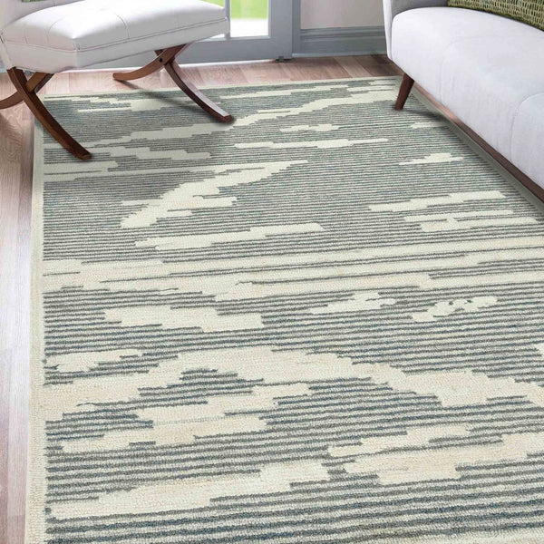 Amer Rugs Chicago Modern Geometric Hand-hooked Area Rug - Elegant Natural Wool Design For Timeless Decor Gray Wool Chi20810