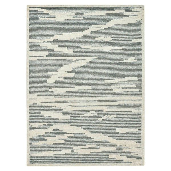 Amer Rugs Chicago Modern Geometric Hand-hooked Area Rug - Elegant Natural Wool Design For Timeless Decor Gray Wool Chi20810