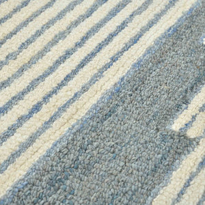 Amer Rugs Chicago Modern Geometric Hand-hooked Area Rug - Elegant Natural Wool Design For Timeless Decor Blue Wool Chi30508