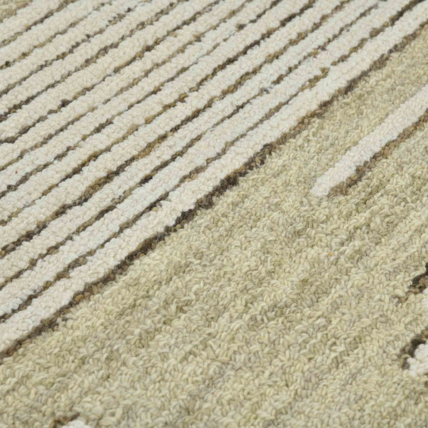 Amer Rugs Chicago Modern Geometric Hand-hooked Area Rug - Elegant Natural Wool Design For Timeless Decor Ivory Wool Chi40810