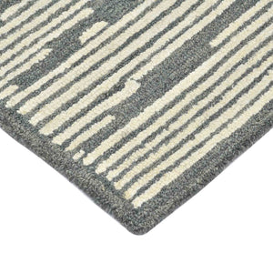 Amer Rugs Chicago Modern Geometric Hand-hooked Area Rug - Elegant Natural Wool Design For Timeless Decor Dark Gray Wool Chi50508