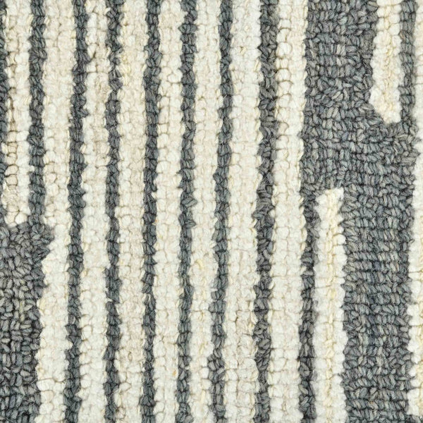 Amer Rugs Chicago Modern Geometric Hand-hooked Area Rug - Elegant Natural Wool Design For Timeless Decor Dark Gray Wool Chi50508