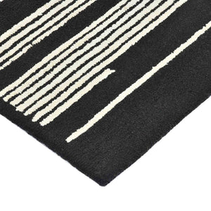Amer Rugs Chicago Modern Geometric Hand-hooked Area Rug - Elegant Natural Wool Design For Timeless Decor Ebony Wool Chi60810