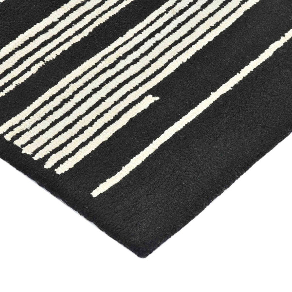 Amer Rugs Chicago Modern Geometric Hand-hooked Area Rug - Elegant Natural Wool Design For Timeless Decor Ebony Wool Chi60810