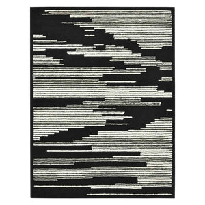 Amer Rugs Chicago Modern Geometric Hand-hooked Area Rug - Elegant Natural Wool Design For Timeless Decor Ebony Wool Chi60810