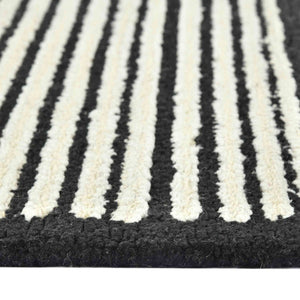 Amer Rugs Chicago Modern Geometric Hand-hooked Area Rug - Elegant Natural Wool Design For Timeless Decor Ebony Wool Chi60810