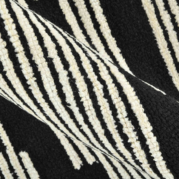 Amer Rugs Chicago Modern Geometric Hand-hooked Area Rug - Elegant Natural Wool Design For Timeless Decor Ebony Wool Chi60810