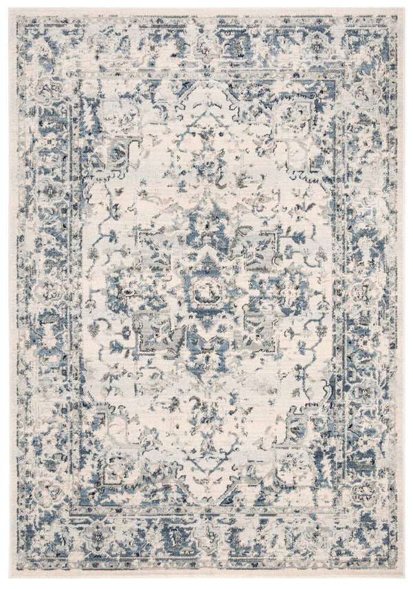 Safavieh Charleston Ivory & Navy Low-Profile Area Rug 6X8 — Power-Loomed Turkey, Durable Polypropylene Blend CHL411A-68