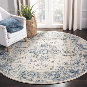 Safavieh Charleston Ivory & Navy Low-Profile Area Rug 6X8 — Power-Loomed Turkey, Durable Polypropylene Blend CHL411A-68