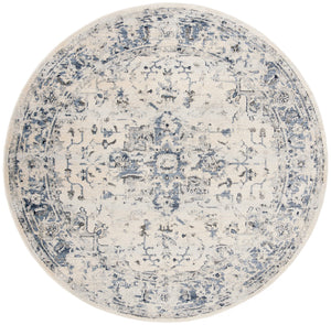 Safavieh Charleston Elegant Round Area Rug In Timeless Ivory And Navy, Perfect For Modern Home Decor Ivory ,Navy 68% Polypropylene,24% Jute,8% Latex Chl411a-222