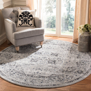 Safavieh Charleston Elegant Round Area Rug In Timeless Ivory And Navy, Perfect For Modern Home Decor Grey ,Dark Grey 68% Polypropylene,24% Jute,8% Latex Chl411f-4sq
