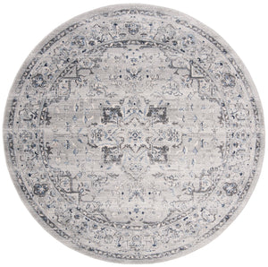 Safavieh Charleston Elegant Round Area Rug In Timeless Ivory And Navy, Perfect For Modern Home Decor Grey ,Dark Grey 68% Polypropylene,24% Jute,8% Latex Chl411f-4sq
