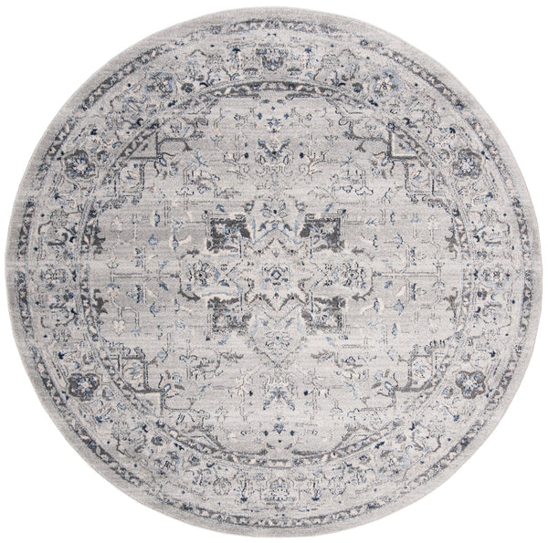 Safavieh Charleston Elegant Round Area Rug In Timeless Ivory And Navy, Perfect For Modern Home Decor Grey ,Dark Grey 68% Polypropylene,24% Jute,8% Latex Chl411f-4sq