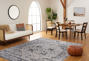 Safavieh Charleston Elegant Round Area Rug In Timeless Ivory And Navy, Perfect For Modern Home Decor Grey ,Dark Grey 68% Polypropylene,24% Jute,8% Latex Chl411f-4sq