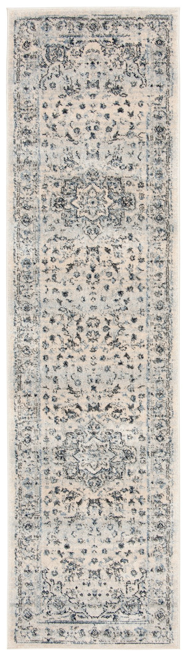 Safavieh Charleston Ivory Light Blue Floral Rug 6X8 — Power-Loomed Turkey, Low-Profile 1/2" Pile, Durable Elegance CHL411M-68