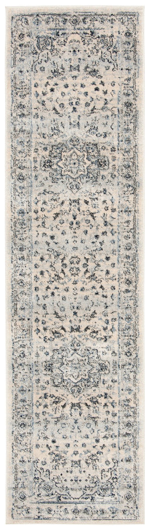 Safavieh Charleston Ivory Light Blue Floral Rug 6X8 — Power-Loomed Turkey, Low-Profile 1/2" Pile, Durable Elegance CHL411M-68