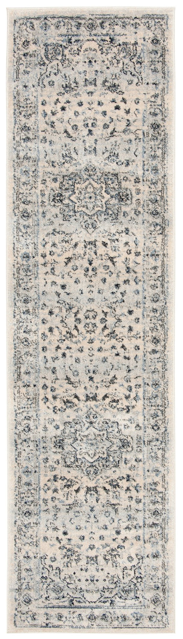 Safavieh Charleston Ivory Light Blue Floral Rug 6X8 — Power-Loomed Turkey, Low-Profile 1/2" Pile, Durable Elegance CHL411M-68