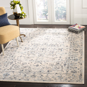 Safavieh Charleston Ivory Light Blue Floral Rug 6X8 — Power-Loomed Turkey, Low-Profile 1/2" Pile, Durable Elegance CHL411M-68