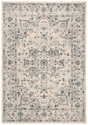 Safavieh Charleston Ivory Light Blue Floral Rug 6X8 — Power-Loomed Turkey, Low-Profile 1/2" Pile, Durable Elegance CHL411M-68