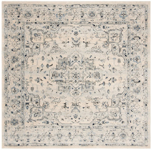 Safavieh Charleston Ivory Light Blue Floral Rug 6X8 — Power-Loomed Turkey, Low-Profile 1/2" Pile, Durable Elegance CHL411M-68