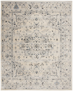 Safavieh Charleston Ivory Light Blue Floral Rug 6X8 — Power-Loomed Turkey, Low-Profile 1/2" Pile, Durable Elegance CHL411M-68