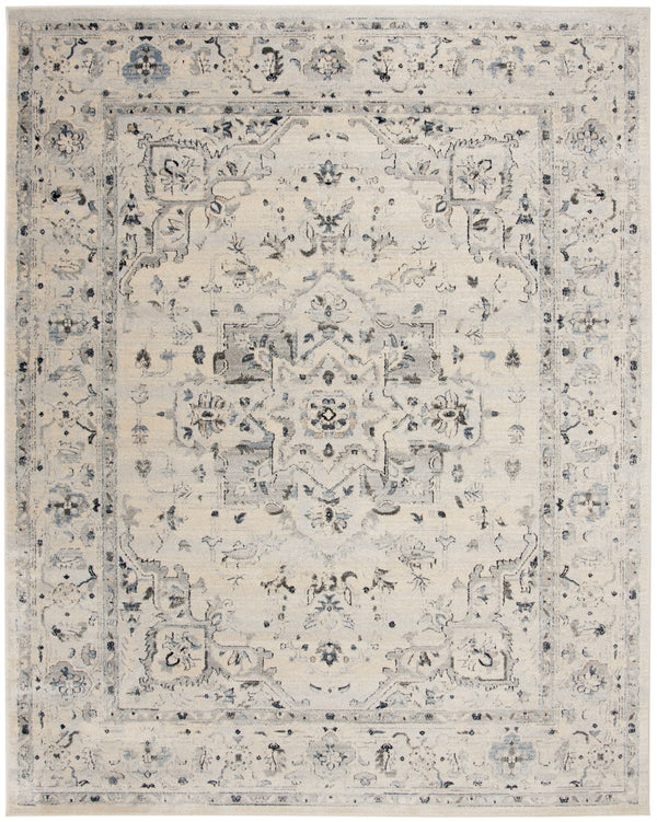 Safavieh Charleston Ivory Light Blue Floral Rug 6X8 — Power-Loomed Turkey, Low-Profile 1/2" Pile, Durable Elegance CHL411M-68
