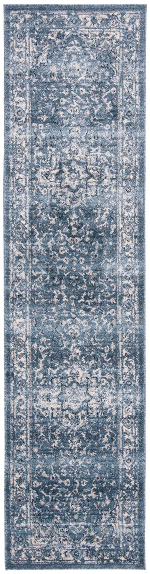 Safavieh Charleston Navy & Creme Floral Area Rug 6X8 — Power-Loomed Turkey, Low Pile, Durable Poly-Jute Blend CHL411N-68