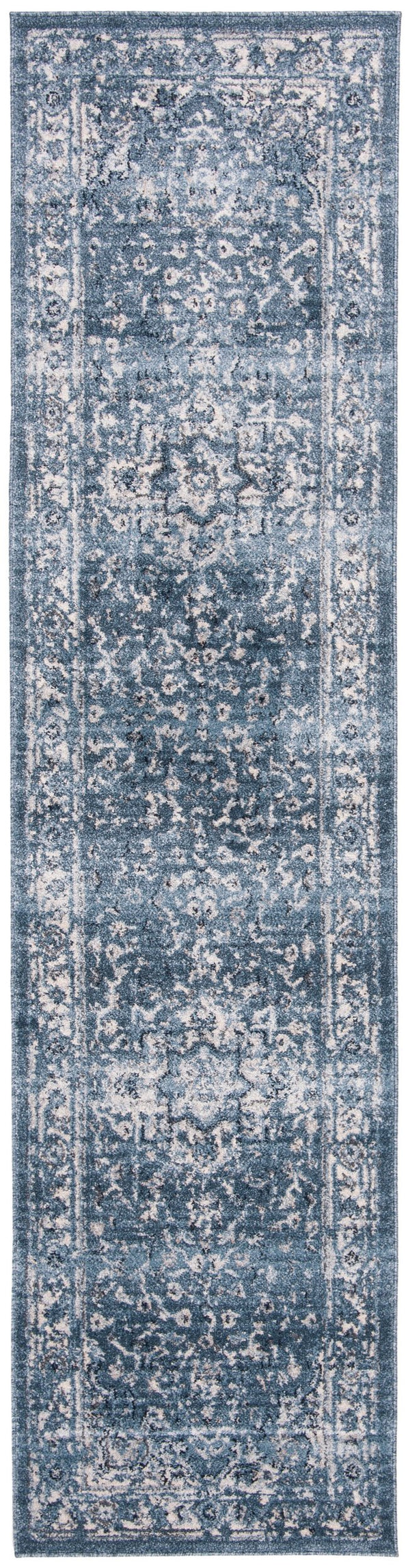 Safavieh Charleston Navy & Creme Floral Area Rug 6X8 — Power-Loomed Turkey, Low Pile, Durable Poly-Jute Blend CHL411N-68