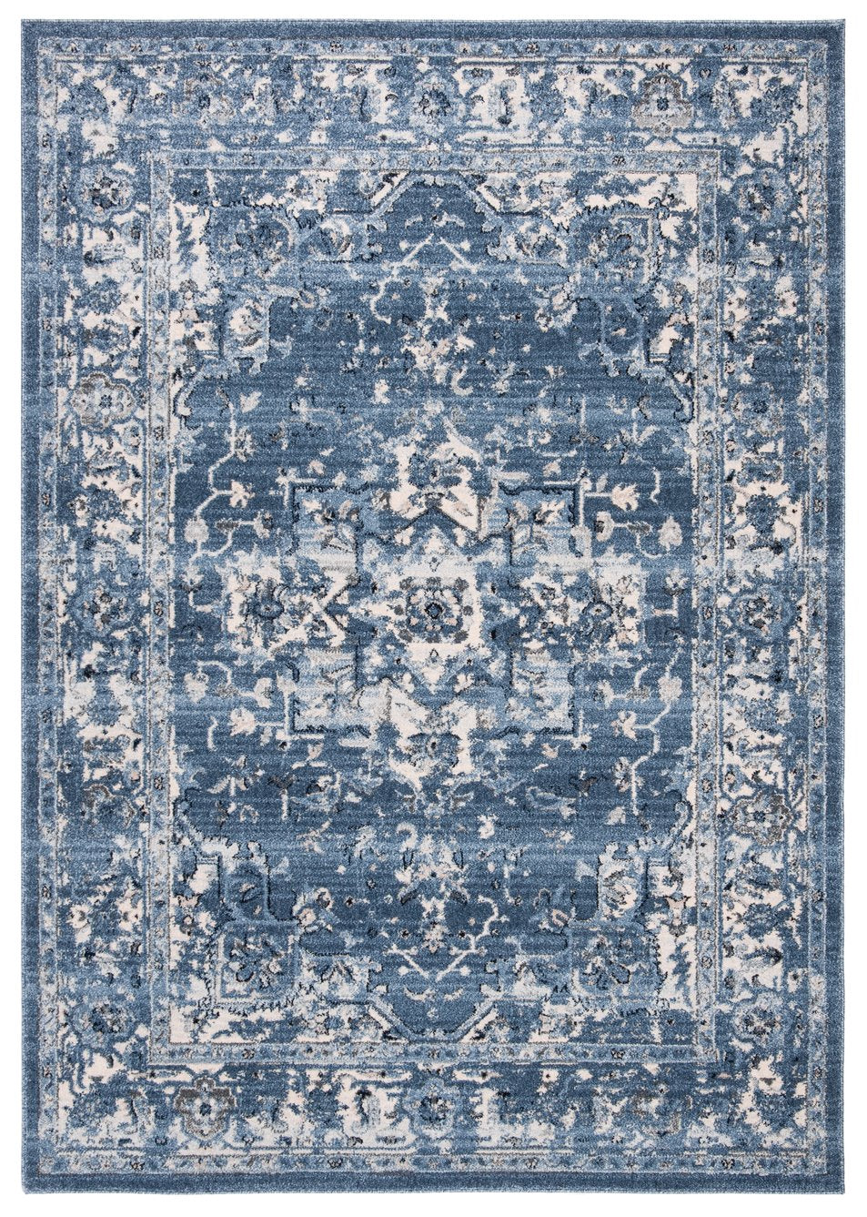 Safavieh Charleston Elegant Round Area Rug In Timeless Ivory And Navy, Perfect For Modern Home Decor Navy ,Creme 68% Polypropylene,24% Jute,8% Latex Chl411n-10r