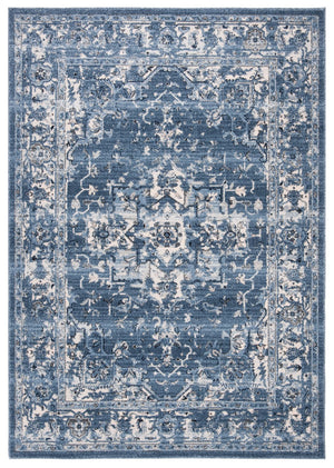 Safavieh Charleston Navy & Creme Floral Area Rug 6X8 — Power-Loomed Turkey, Low Pile, Durable Poly-Jute Blend CHL411N-68