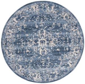 Safavieh Charleston Navy & Creme Floral Area Rug 6X8 — Power-Loomed Turkey, Low Pile, Durable Poly-Jute Blend CHL411N-68