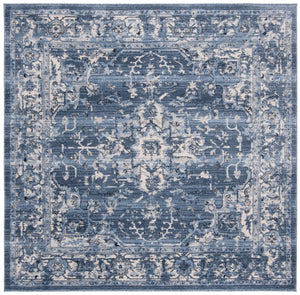 Safavieh Charleston Navy & Creme Floral Area Rug 6X8 — Power-Loomed Turkey, Low Pile, Durable Poly-Jute Blend CHL411N-68